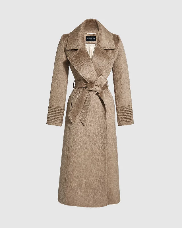 Take Advantage Suri Alpaca Long Notched Collar Wrap Coat