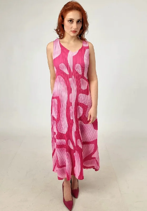 Crazy Savings Alquema Long Estrella Dress And Collare Coat -  Fuschia Tuscan