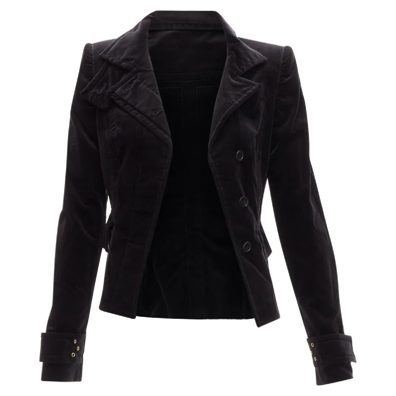 Buy Now Gucci Tom Ford velour eyelet fitted jacket blazer