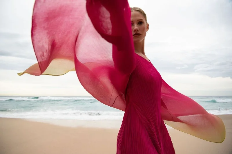 Price Cut Alquema Long Estrella Dress And Collare Coat - Acid Dream