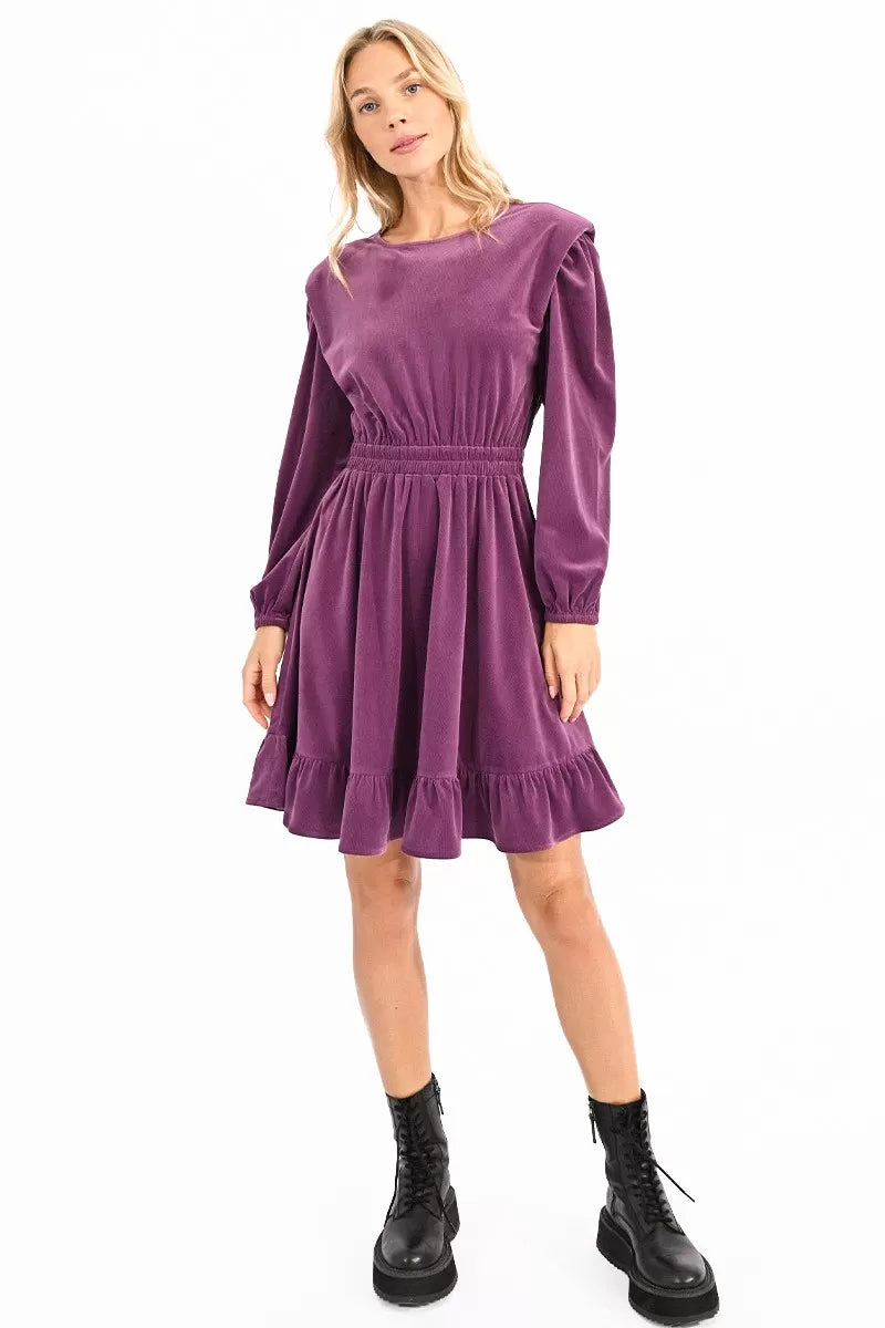 New Markdowns Molly Bracken Purple Fit & Flair Curduroy Skater Dress