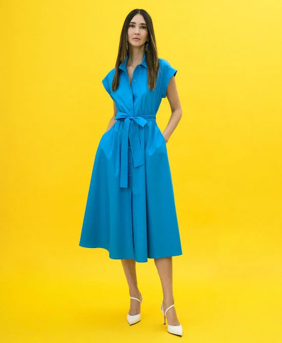 Fantastic Offers Access Midi Blue Shirt Dress