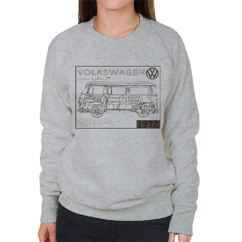 Stock Up and Save warm athletic hoodieVolkswagen Type 2 Camper Plans 1972 Dark Text Women's Sweatshirt Stock Up and Save warm athletic hoodieVolkswagen Type 2 Camper Plans 1972 Dark Text Women's Sweatshirt