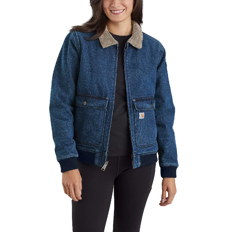 New Deals Relaxed Fit Denim Sherpa-Lined Jacket