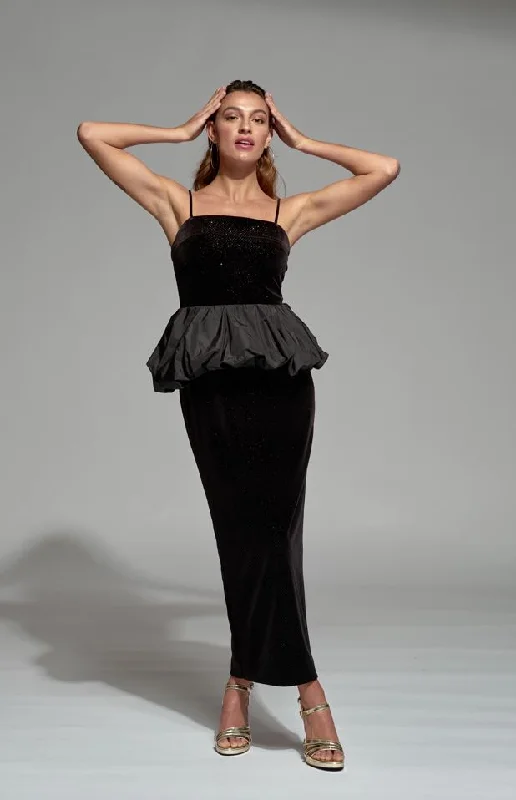 One-DAY Sale Moskada Black Velvet Burgos Dress