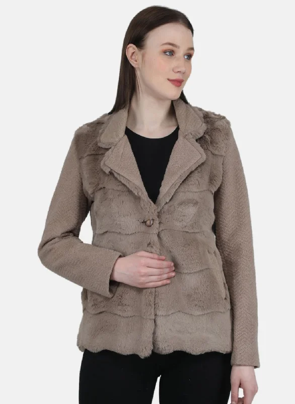 Price Cut Women Brown Solid Coat