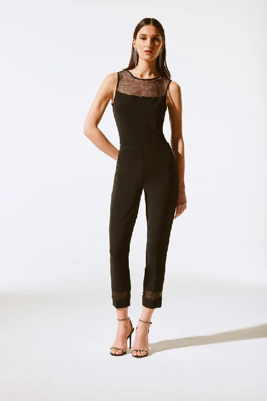 Take Advantage Joseph Ribkoff Black Silky Knit And Rhinestone Mesh Top