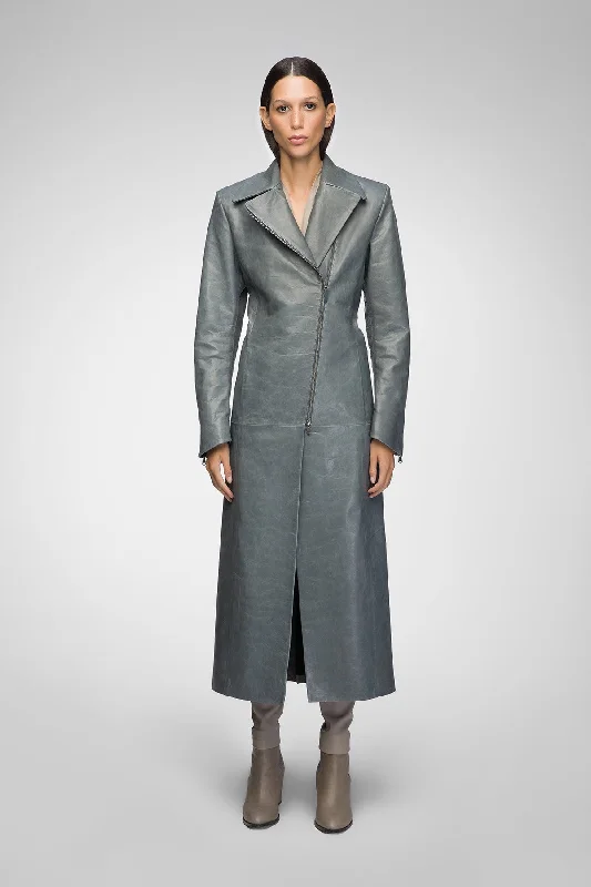 casual trench coatMai - Indigo Leather Coat