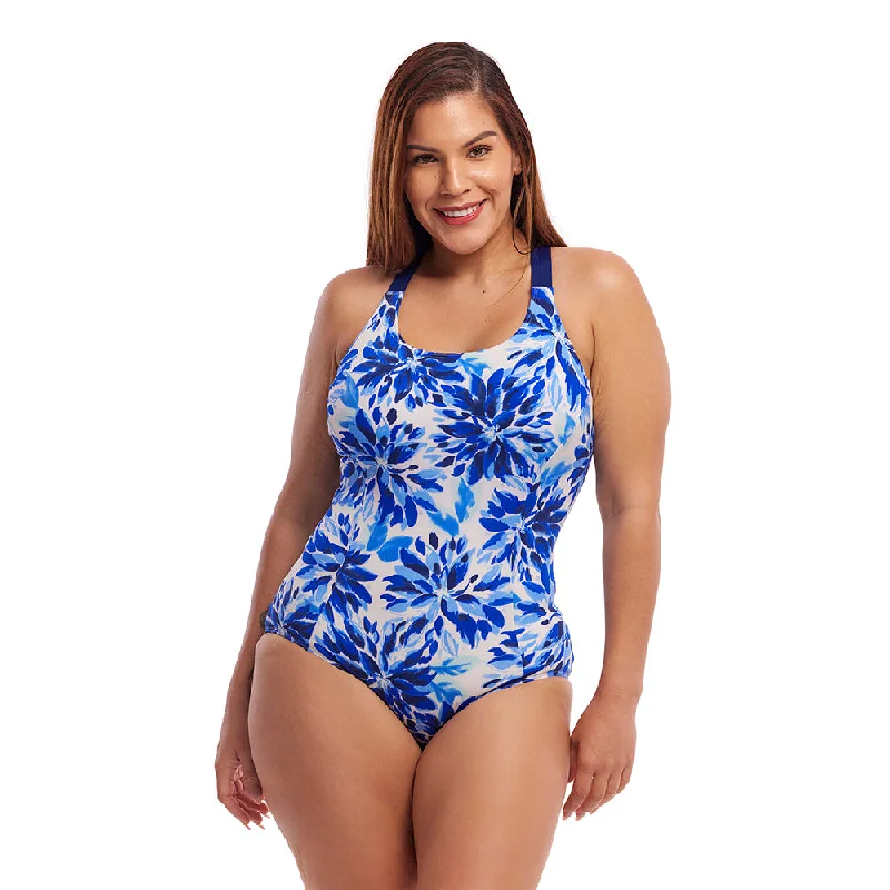 Deal Dash Funkita Blossom Blue Ladies Form One Piece Brace Me Back