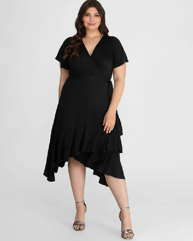 floral midi dressRayna Plus Size Cocktail Wrap Dress