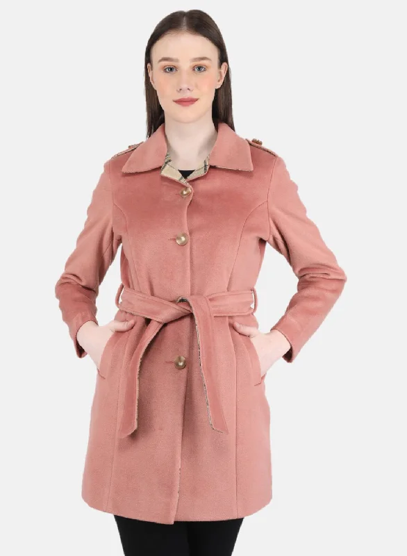 Markdowns Women Peach Solid Coat