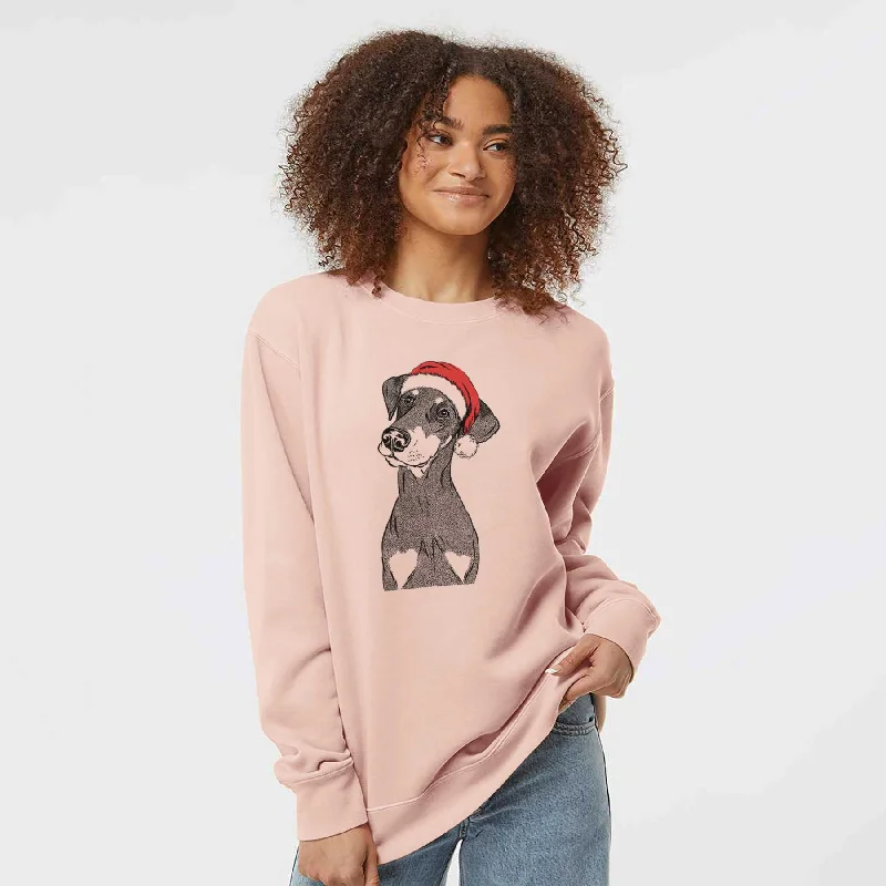 Midnight Sale oversized gym sweatshirtSanta Iroh the Doberman Pinscher - Unisex Pigment Dyed Crew Sweatshirt