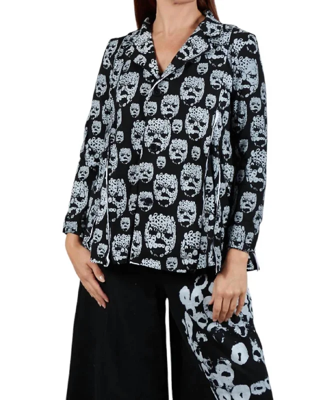 Sale Event Button Front Print Jacket In Black/white