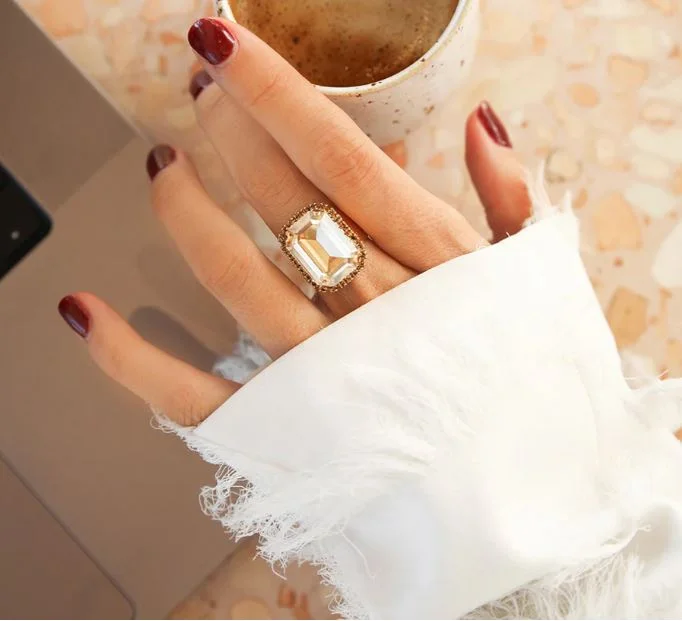 Online Exclusive Caroline Svedbom Lydia Cocktail Ring Golden Shadow