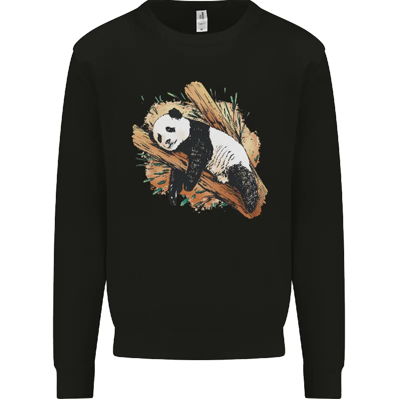 relaxed fit sports hoodieA Sleeping Panda Bear Ecology Animals Mens Sweatshirt Jumper