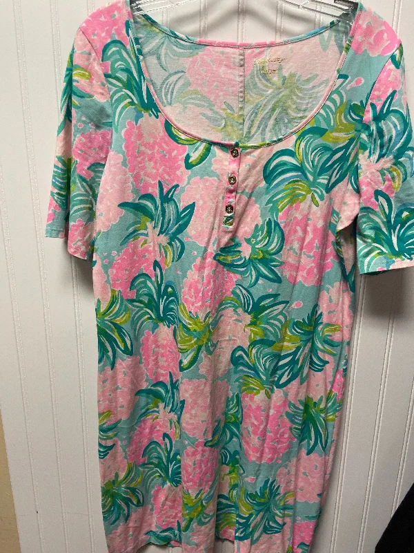 Can't Be Beat Dress Designer By Lilly Pulitzer In Blue & Pink, Size: L