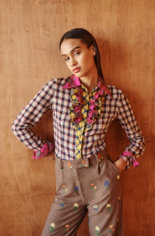 Act Fast Celia B Plaid Lys Western Shirt