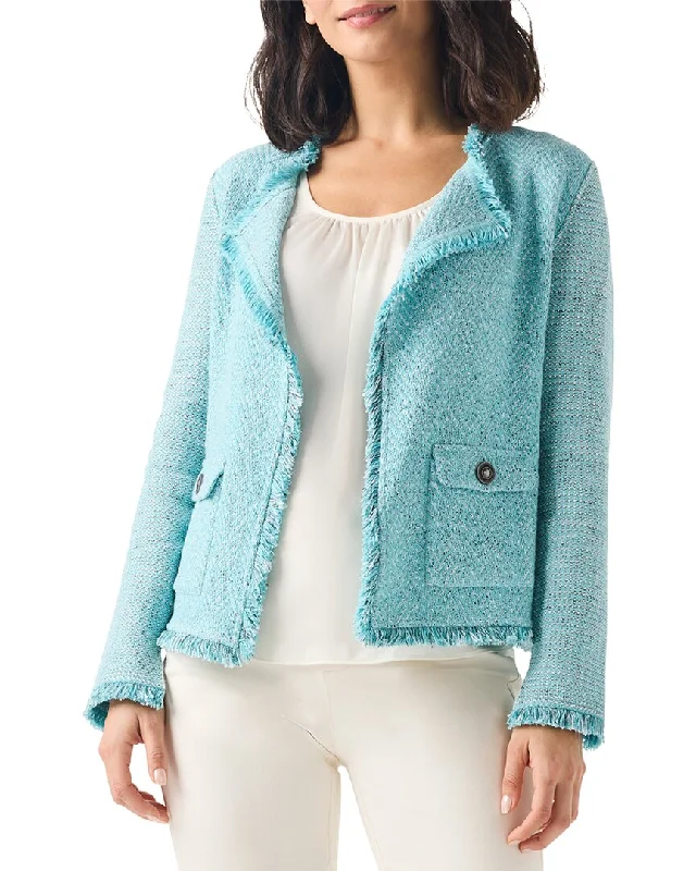Deal Alert NIC+ZOE Fringe Mix Knit Pocket Jacket