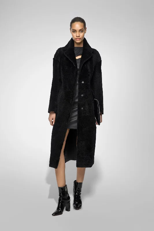 stylish lightweight coatJennifer - Black Shearling Coat