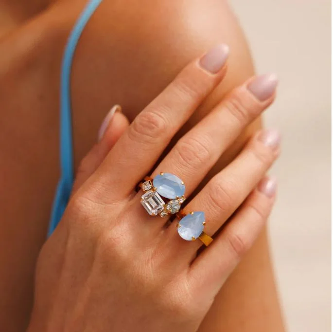 Buy Now Caroline Svedbom Mini Carolina Ring Gold sky Combo