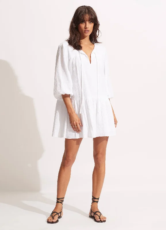 New Deals Fallow Textured Cotton Cover Up - White