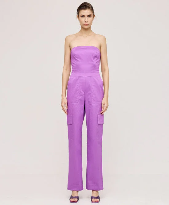 wrap-around dressAccess Fashion Violet Strapless Jumpsuits