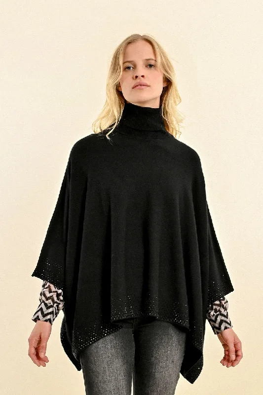 Deal Frenzy Molly Bracken Embellished Poncho Sweater