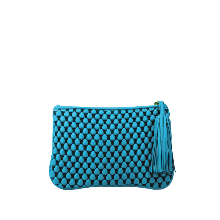 Weekend Deal Tissa Fontaneda Bavarian Blue Spanish Nappa Leather Large Pochette