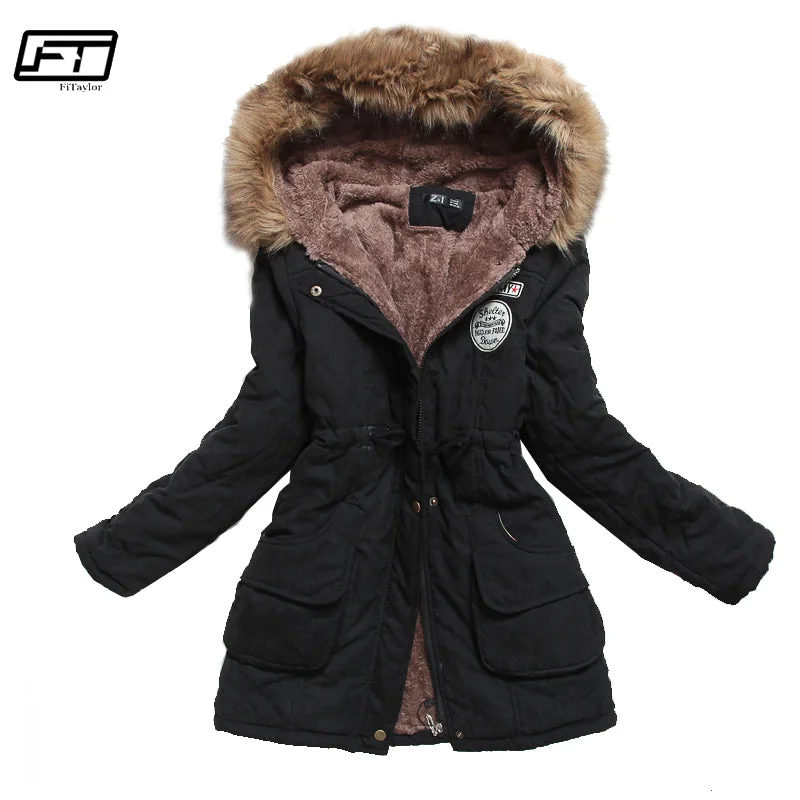 stylish blazer coatFitaylor Winter Jacket Women Thick Warm Hooded Parka Mujer Cotton Padded Coat Long Paragraph Plus Size 3xl Slim Jacket Female