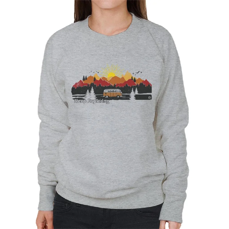 Friends and Family Sale streetwear gym sweatshirtVolkswagen Camper Mountain Sunrise Keep Exploring Women's Sweatshirt Friends and Family Sale streetwear gym sweatshirtVolkswagen Camper Mountain Sunrise Keep Exploring Women's Sweatshirt