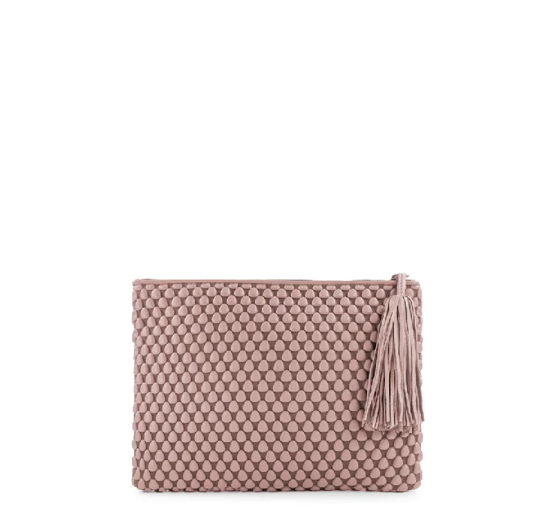 Limited Availability Tissa Fontaneda H08XL Extra Large Pochette Spanish Nappa Bubble Antique Rose