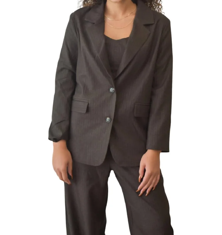Savings Spectacular Trust Me Oversize Blazer In Dark Brown