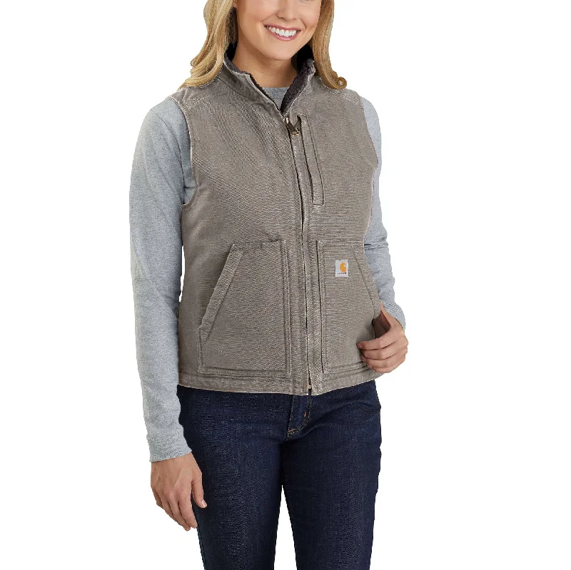 Exclusive Savings Relaxed Fit Washed Duck Sherpa-Lined Mock-Neck Vest