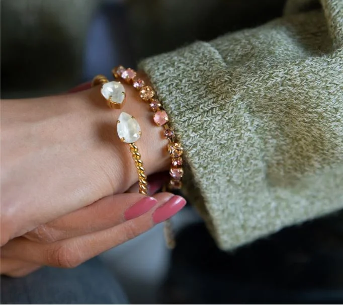 Online Exclusive Caroline Svedbom Calanthe Gold Bracelet Flamingo Combo