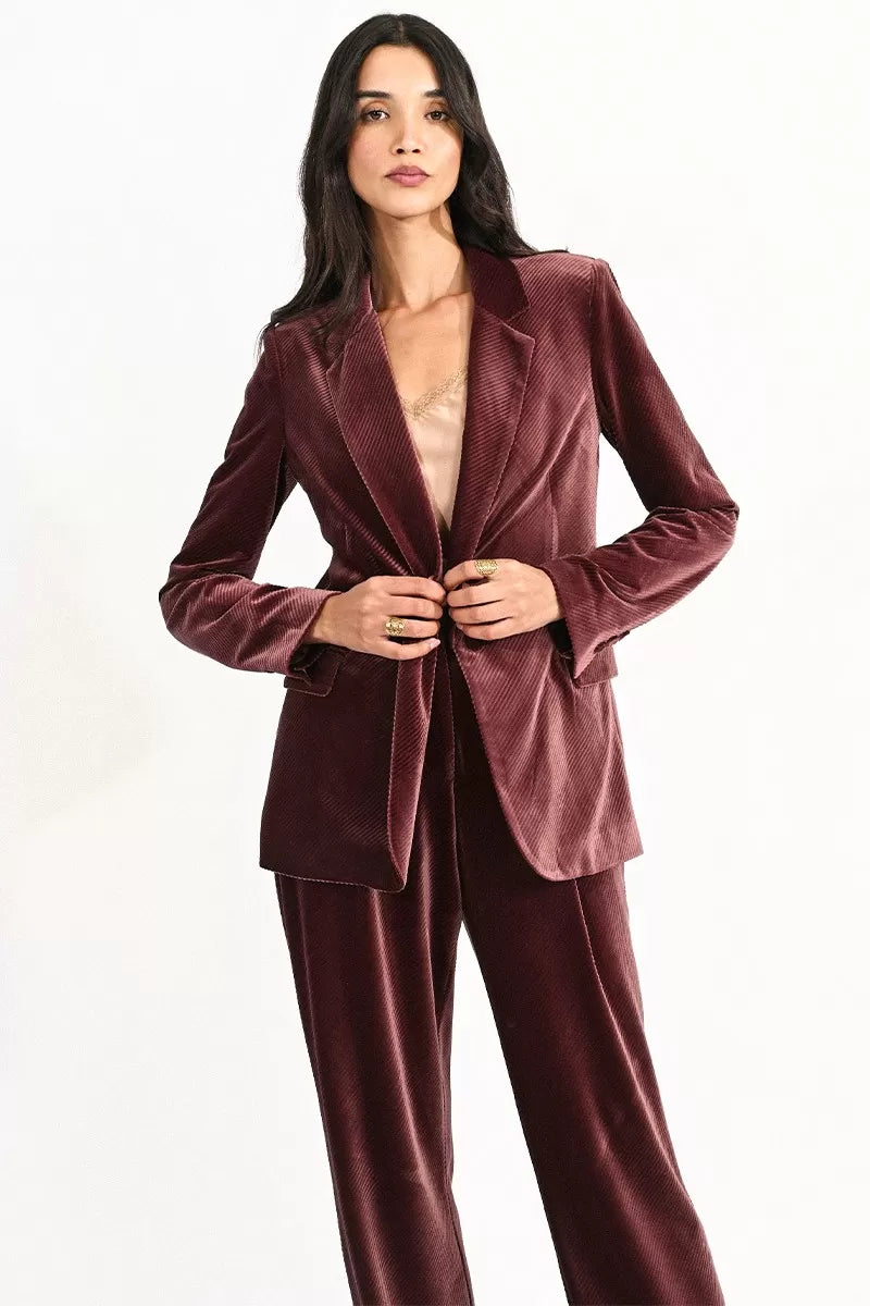 Super Savings Molly Bracken Pink/Purple Fluid Velvet Blazer