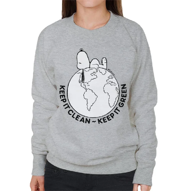 luxe gym hoodiePeanuts Snoopy Lying Down On Earth Women's Sweatshirt