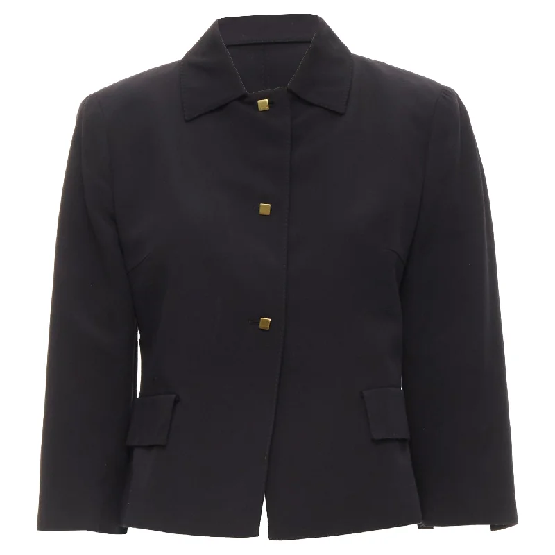 Super Savings Valentino Garavani copper tone square buttons cropped blazer
