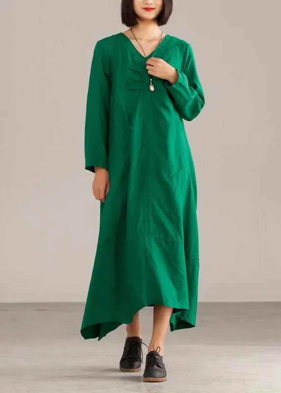 party-ready dressElegant linen clothes stylish Linen Solid Loose A-Line Irregular Hem Casual Dress