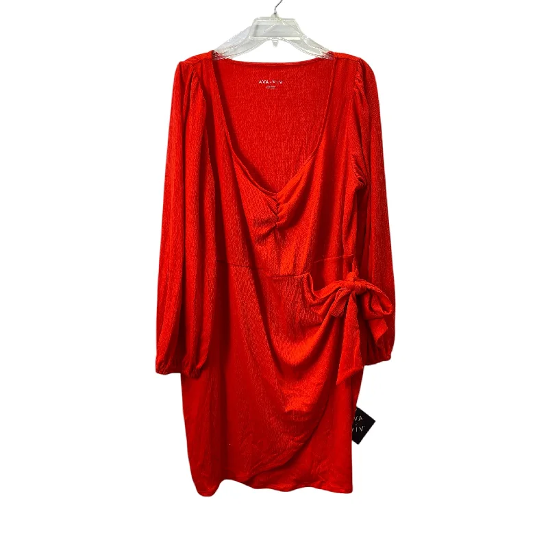 Sale Event Dress Casual Short By Ava & Viv In Red, Size:1X