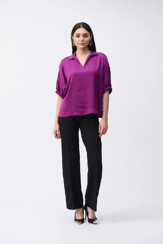 pleated dressJoseph Ribkoff Empress Satin Boxy Top