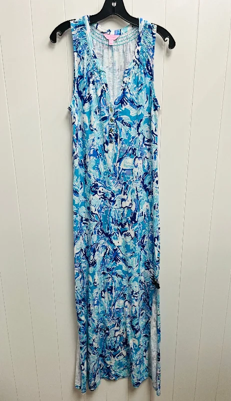 Limited Stock Dress Designer By Lilly Pulitzer In Blue & White, Size: M