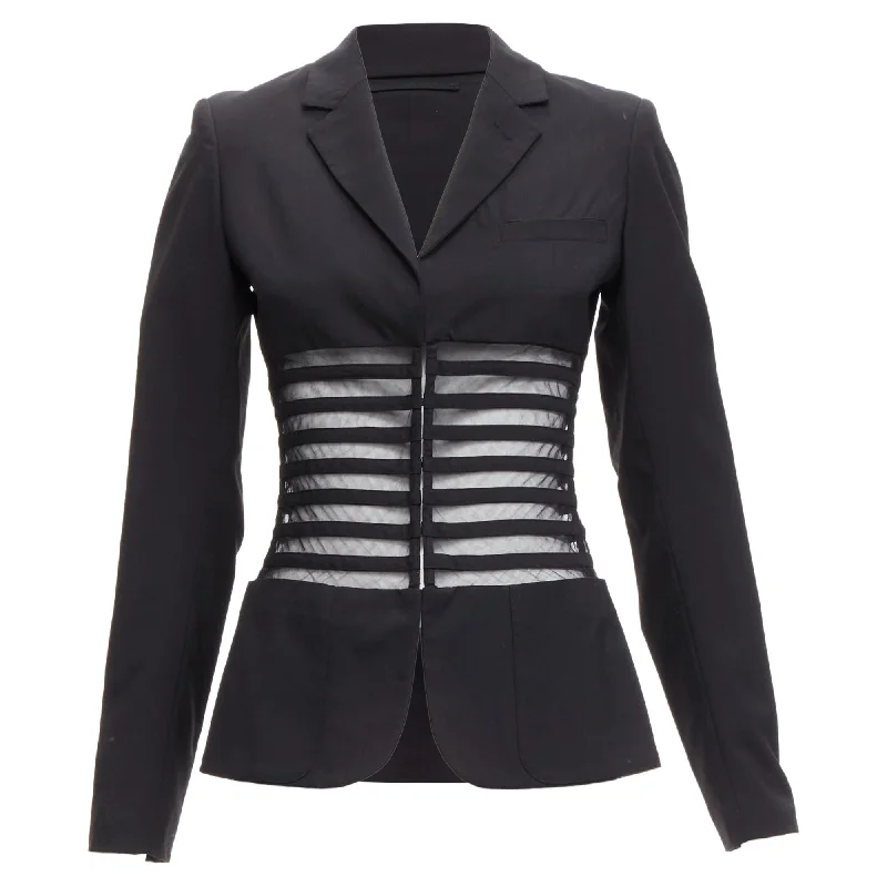 Super Sale Jean Paul Gaultier Femme wool sheer corset blazer jacket