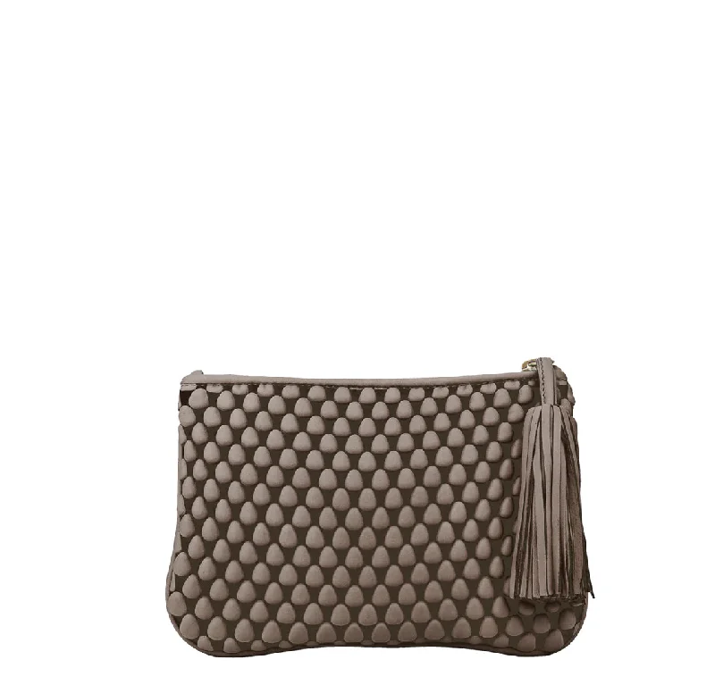 Final Clearance Tissa Fontaneda HO8L Large Spanish Nappa Pochette Ash Grey