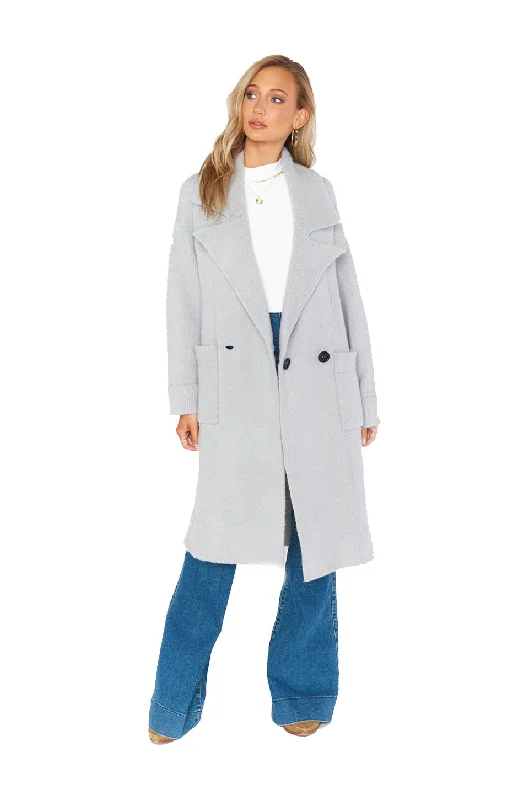 warm trench coatShow Me Your MuMu Melrose Sweater Jacket In Grey