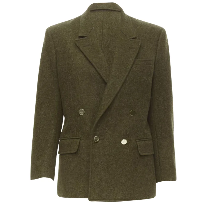 Steals and Deals Comme Des Garcons moss wool felt double breasted blazer