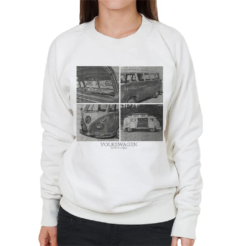 Exclusive Online Offer loose fit sports sweatshirtVolkswagen Camper Sketch Montage Women's Sweatshirt Exclusive Online Offer loose fit sports sweatshirtVolkswagen Camper Sketch Montage Women's Sweatshirt