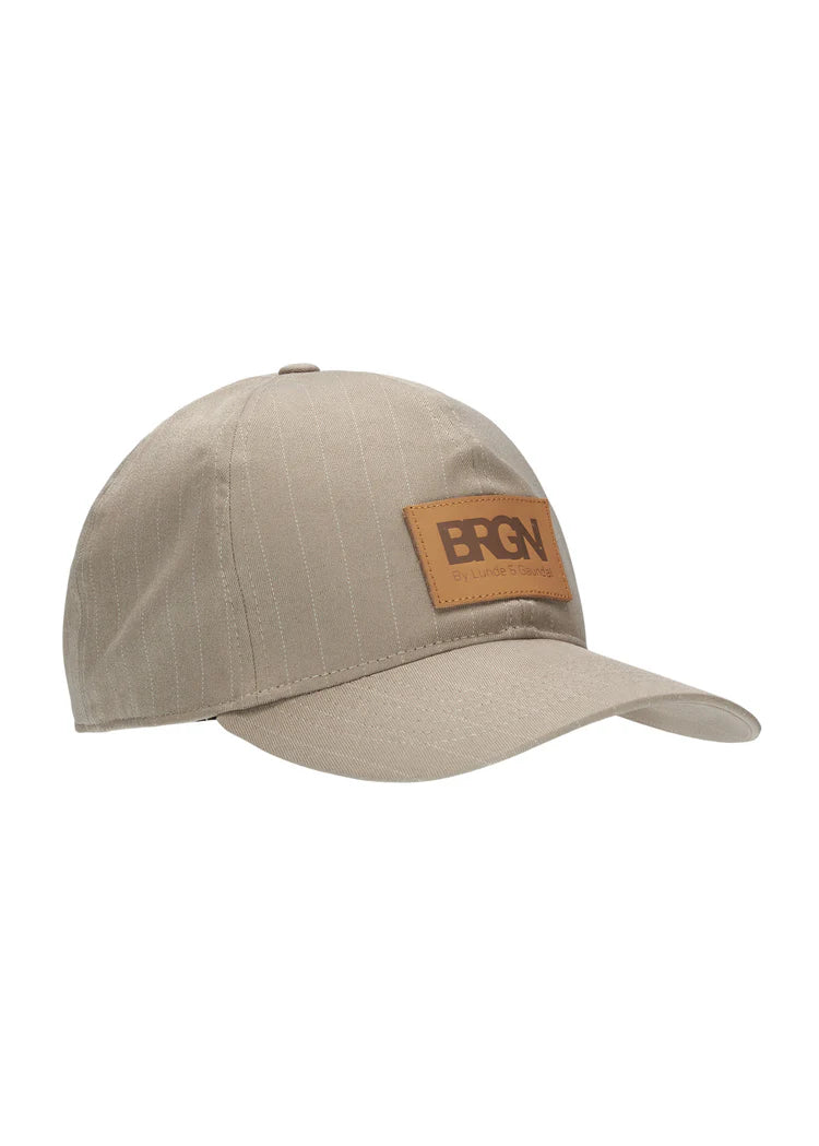 Fantastic Offers BRGN Regndrape Taupe Pinstripe Solregn Cap Hat