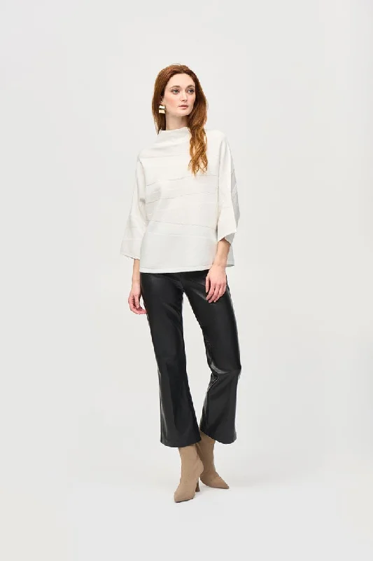 TIME-Limited Offer Joseph Ribkoff Vanilla Sweater Knit Mock Neck Boxy Top