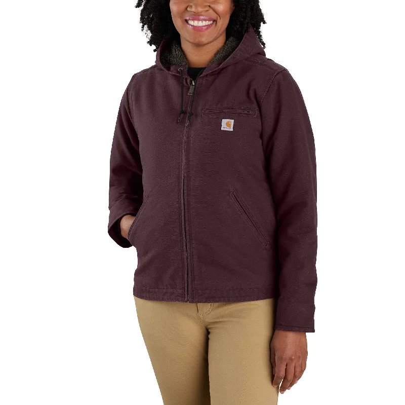 Epic Deals Loose Fit Washed Duck Sherpa Lined Jacket