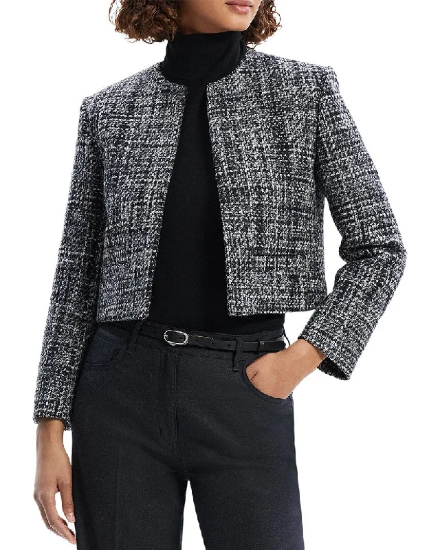 Price Smash Theory Wool-Blend Tweed Clean Pocket Jacket